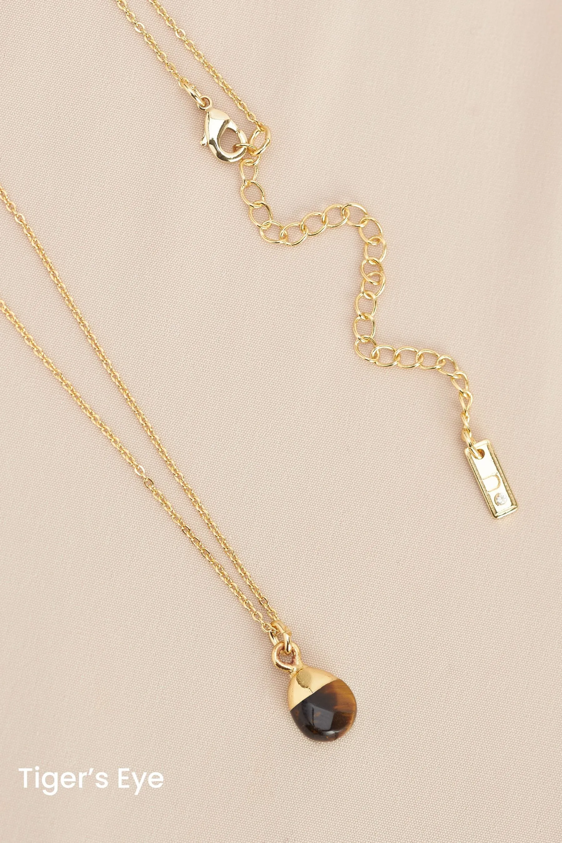 Placcatura oro/argento  - Collana con pietra semipreziosa