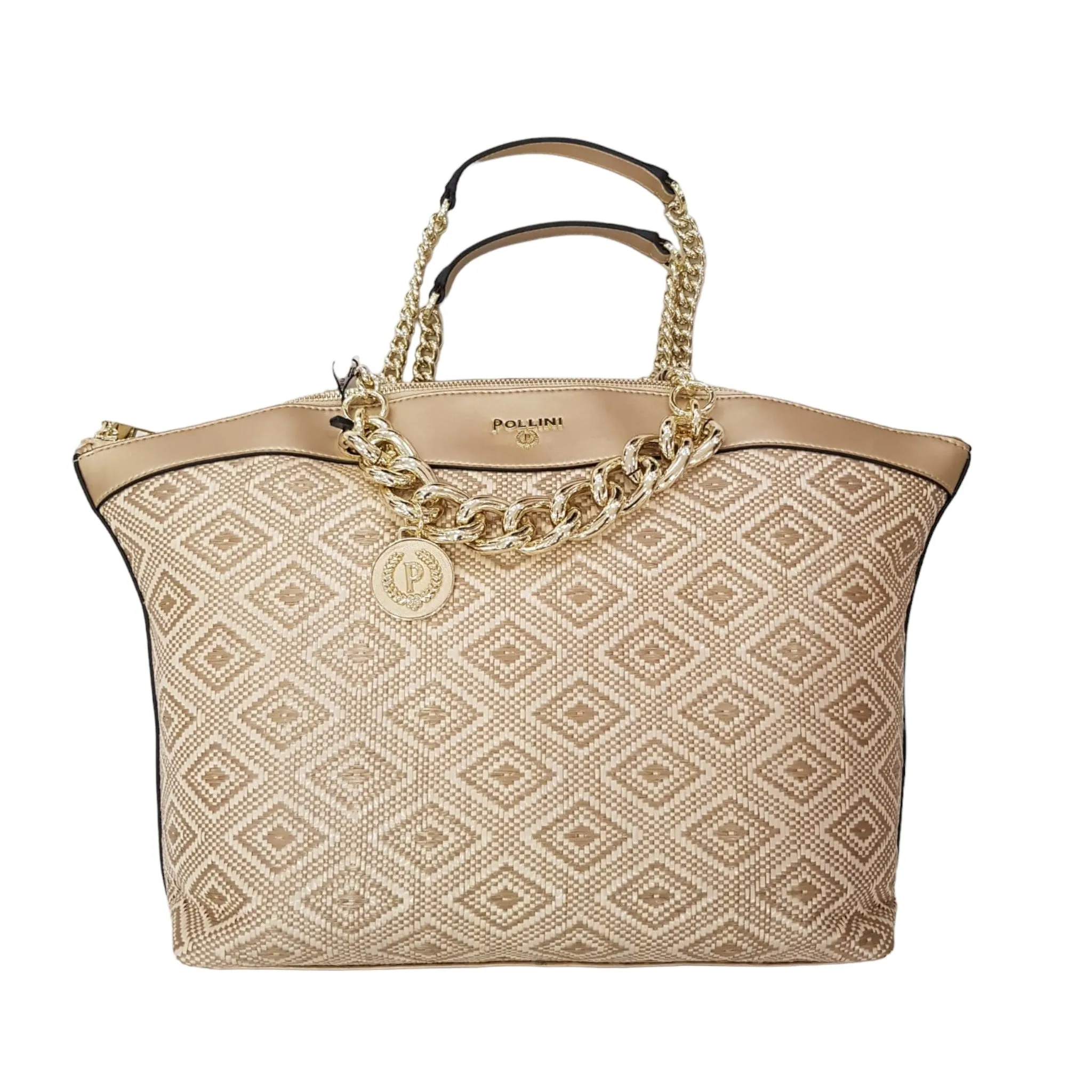 Pollini Borsa Beige Chiaro e Oro Rif.927