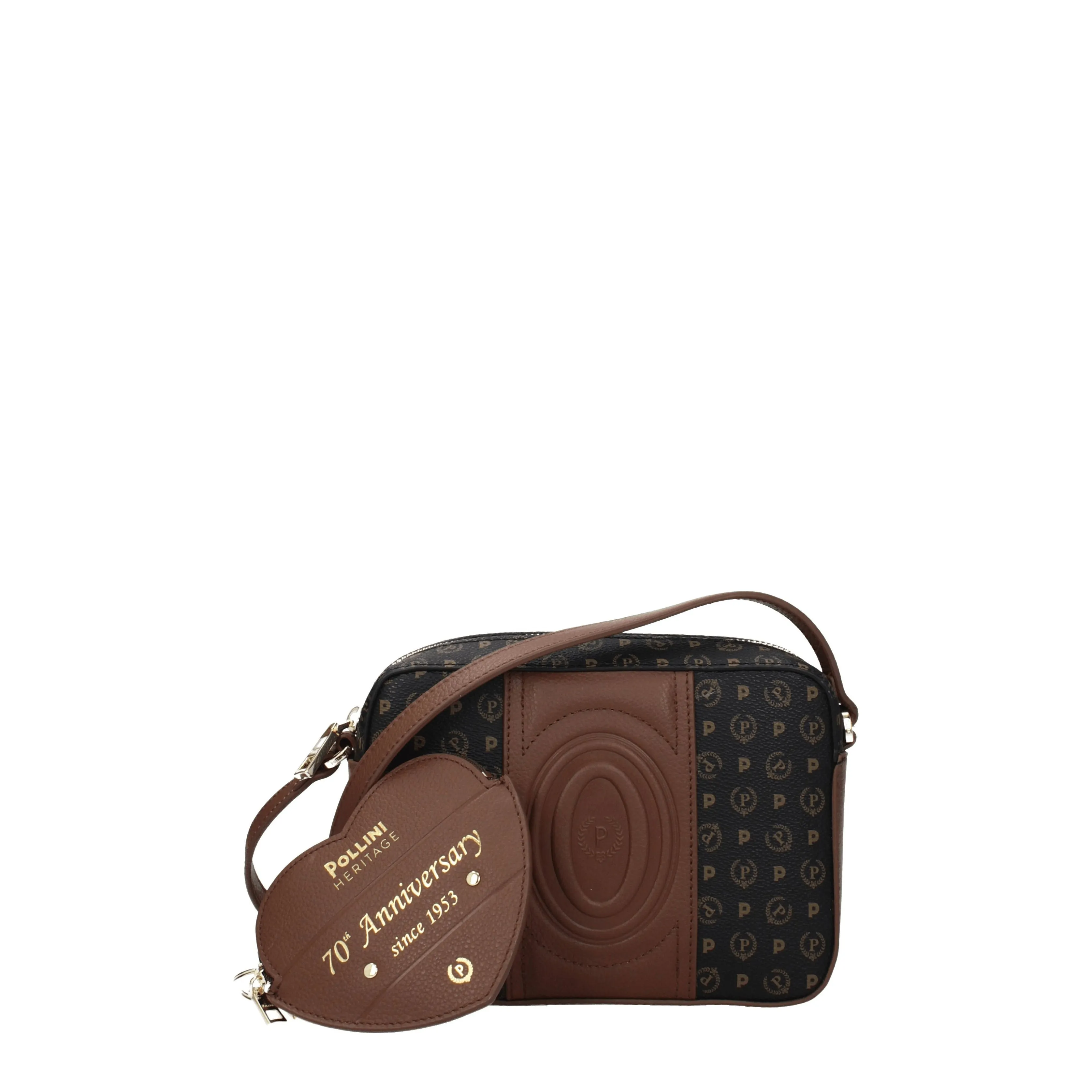 Pollini Borse a Tracolla 70th anniversary Donna PVC Nero/Marrone