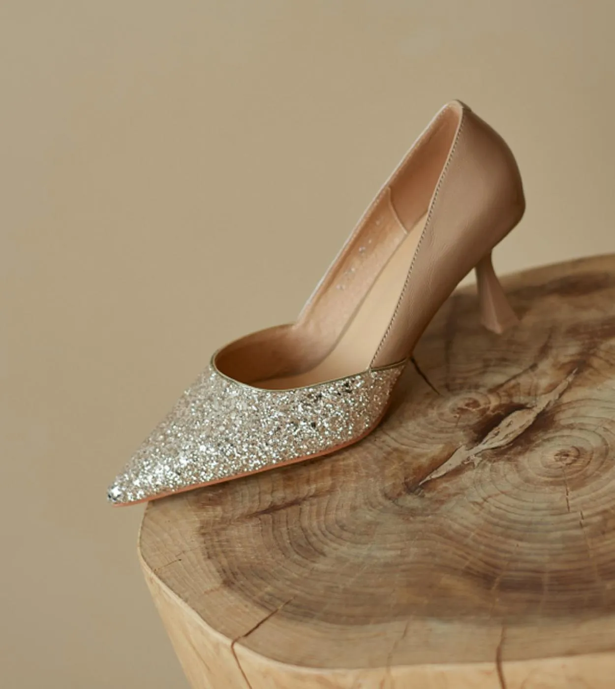Scarpe con tacco alto da donna Paillettes argento Scarpe singole con bocca bassa Scarpe eleganti da lavoro da donna Décolleté co