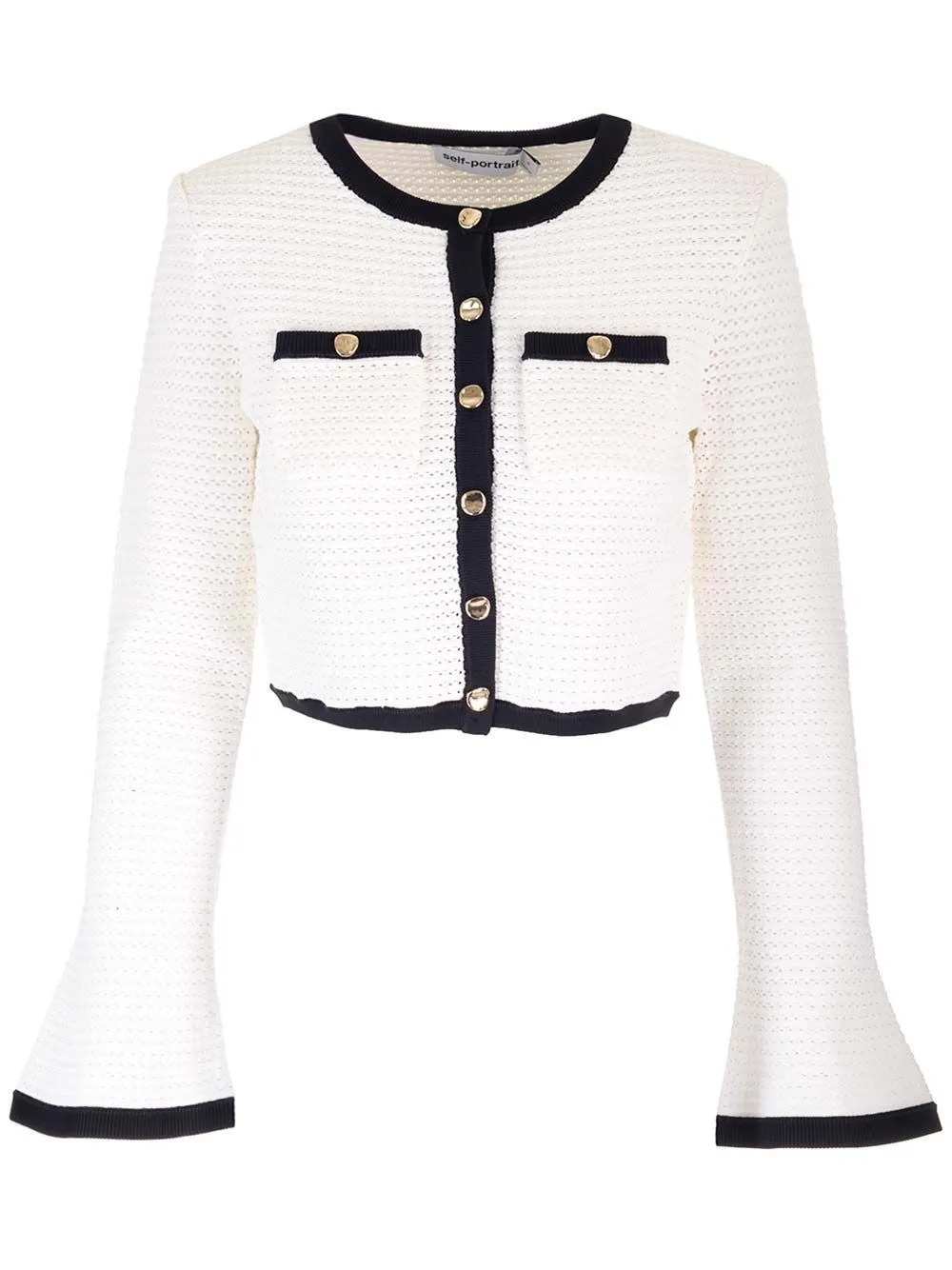   Self-portrait  Cardigan bianco all'uncinetto  