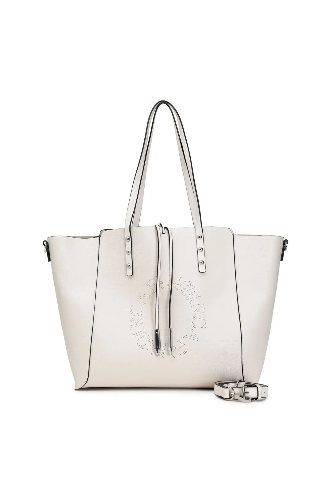 shopping double-face con logo circolare forato