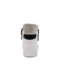 Sneakers Crime London HIGH TOP DOUBLE ZIP in pelle bianco e nero