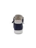 Sneakers Crime London HIGH TOP DOUBLE ZIP in pelle e nabuk blu e bianco