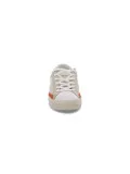 Sneakers Crime London LOW TOP DISTRESSED in pelle bianco e beige