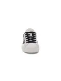 Sneakers Crime London LOW TOP DISTRESSED in pelle e stampato bianco e leopardato