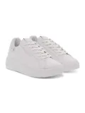 Sneakers Crime London LOW TOP LEVEL UP in pelle e crystal bianco e argento