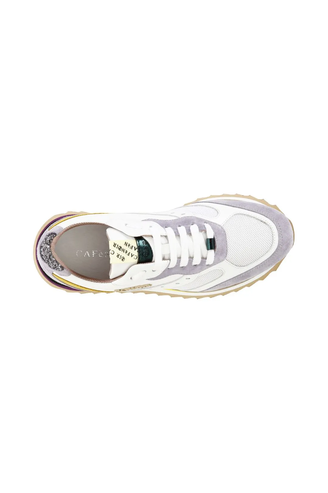 sneakers in pelle e tessuto su suola running multi lilla