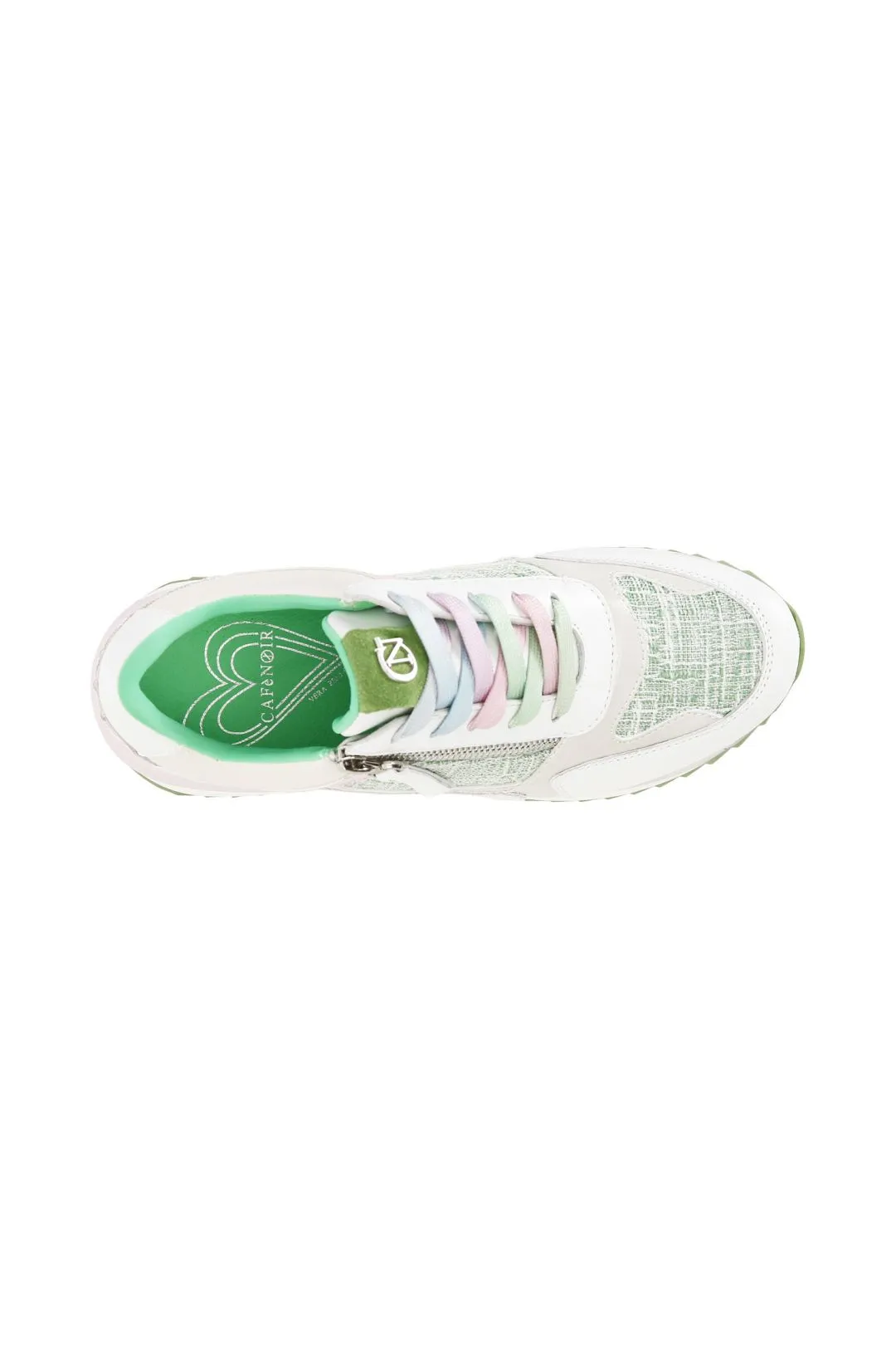 sneakers in tessuto con zip multi verde