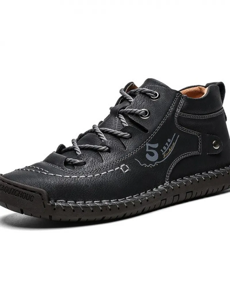 Stivali caldi in pelle da uomo Combat Army Outdoor Escursionismo Stivali comodi alla caviglia Stivali indistruttibili Sicurezza