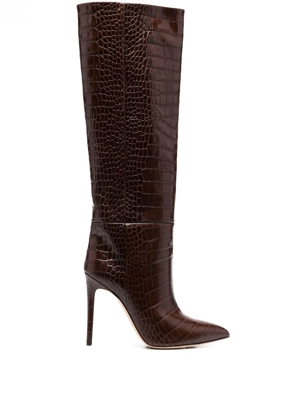 Stivali con effetto coccodrillo 105mm in marrone - donna