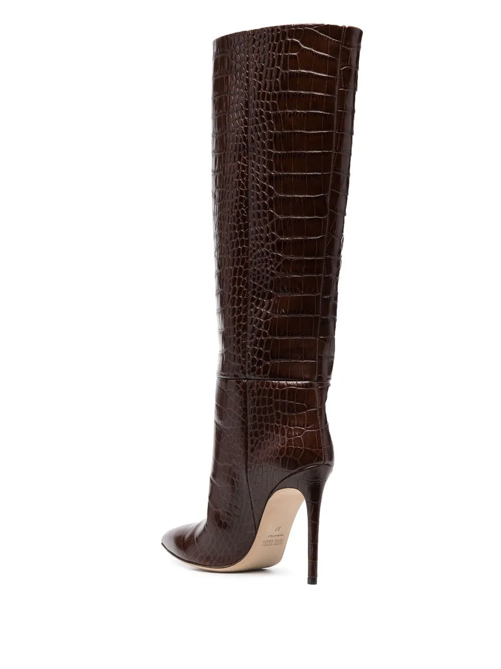 Stivali con effetto coccodrillo 105mm in marrone - donna