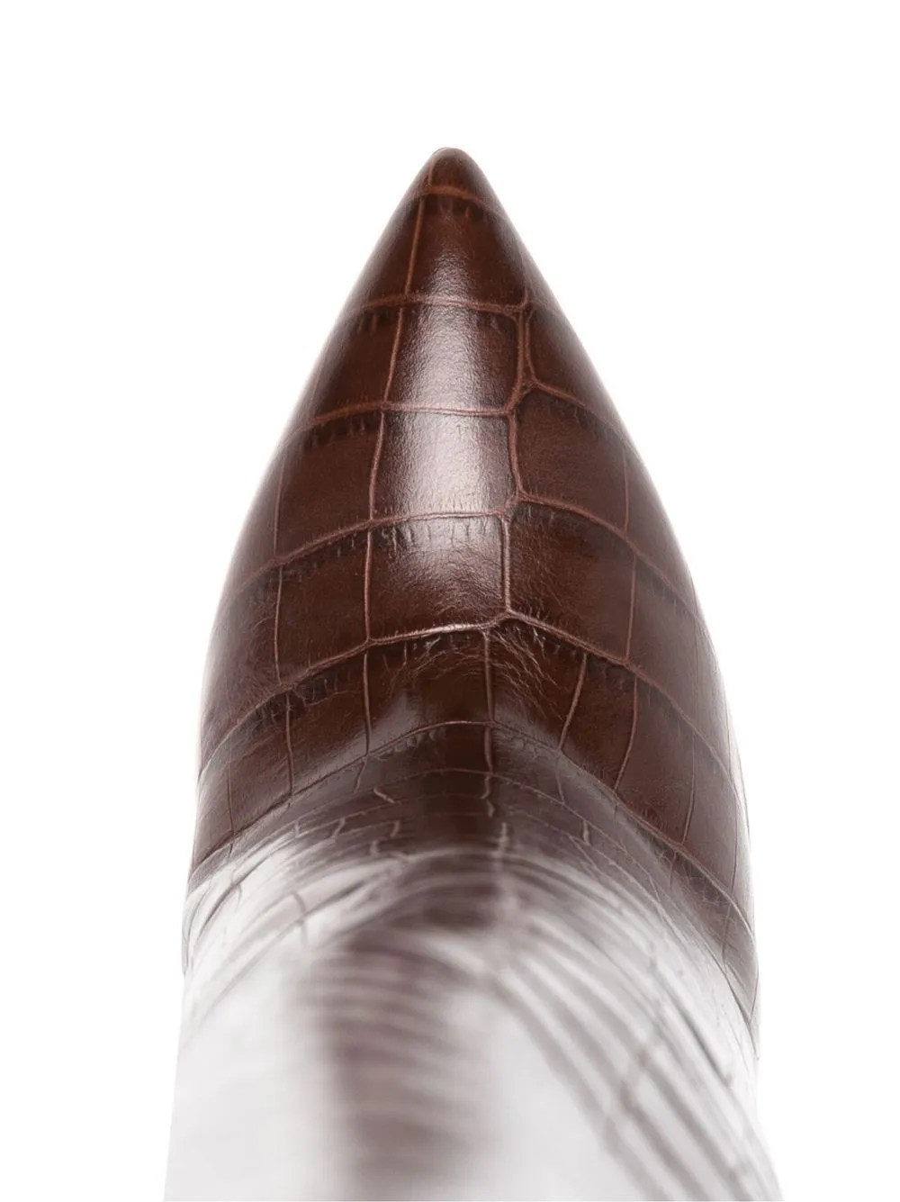Stivali con effetto coccodrillo 105mm in marrone - donna