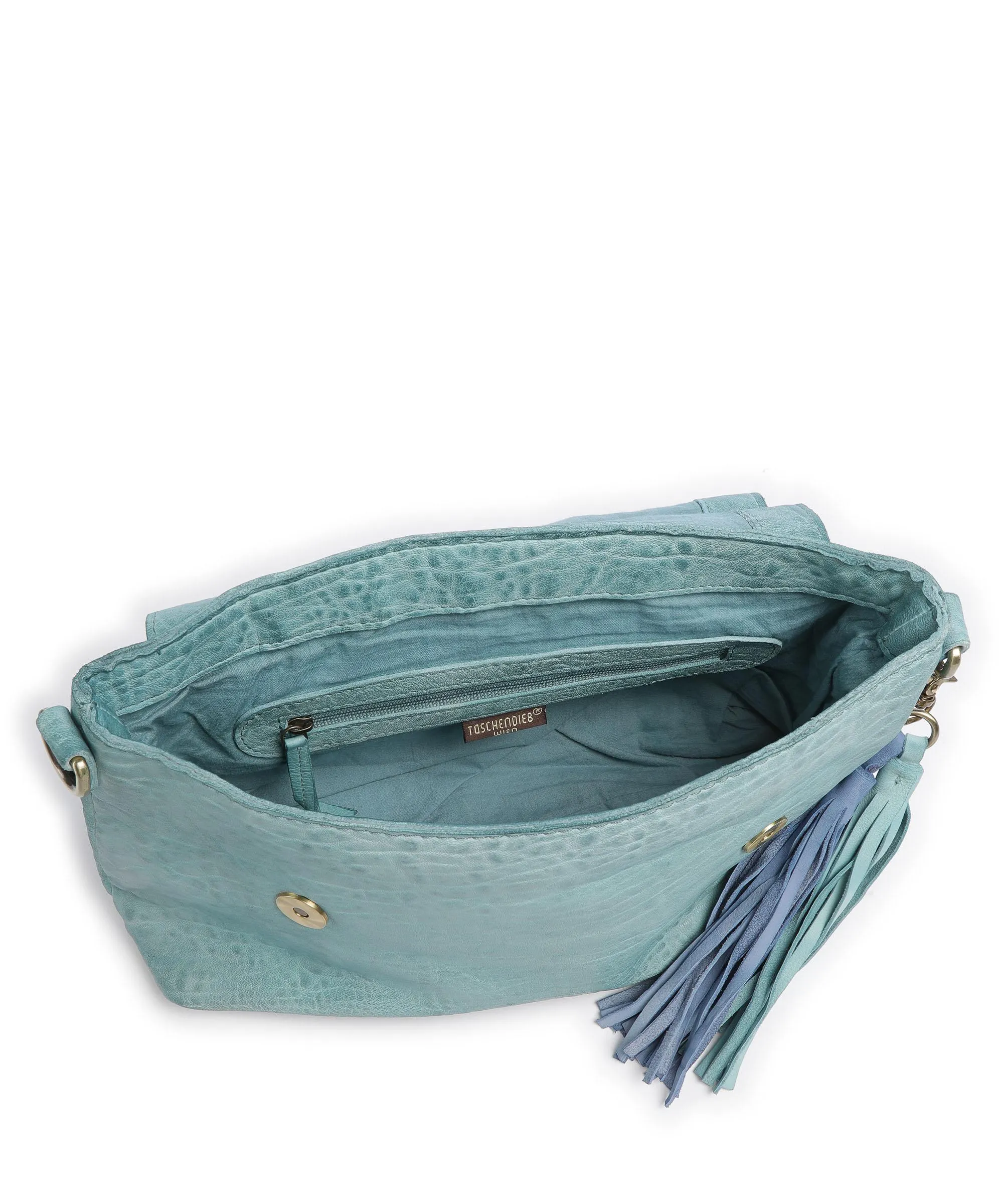  Taschendieb Wien Walfischgasse 13 Borsa a spalla pelle di pecora blu chiaro  