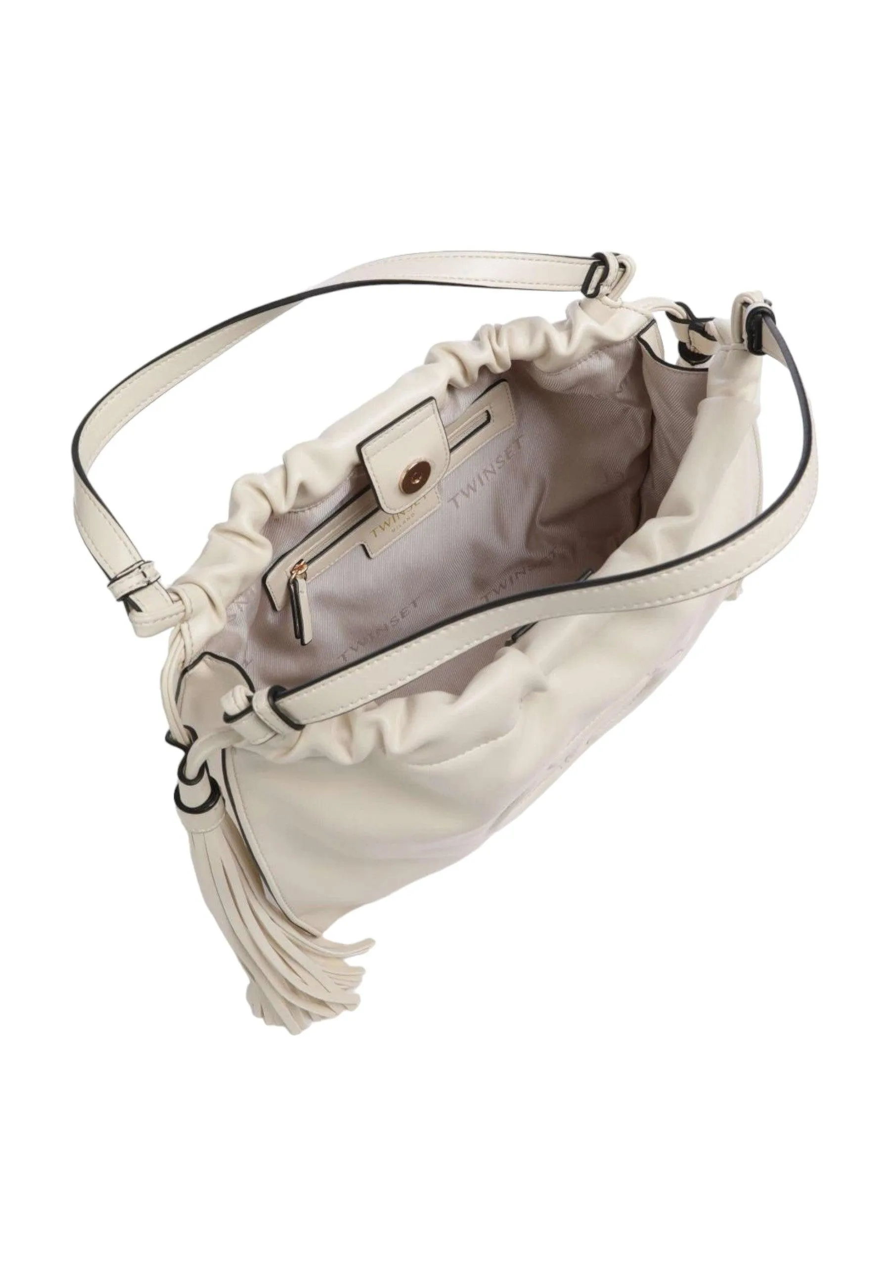 TWINSET Borsa Hobo Donna Parchment Beige 241TB8026