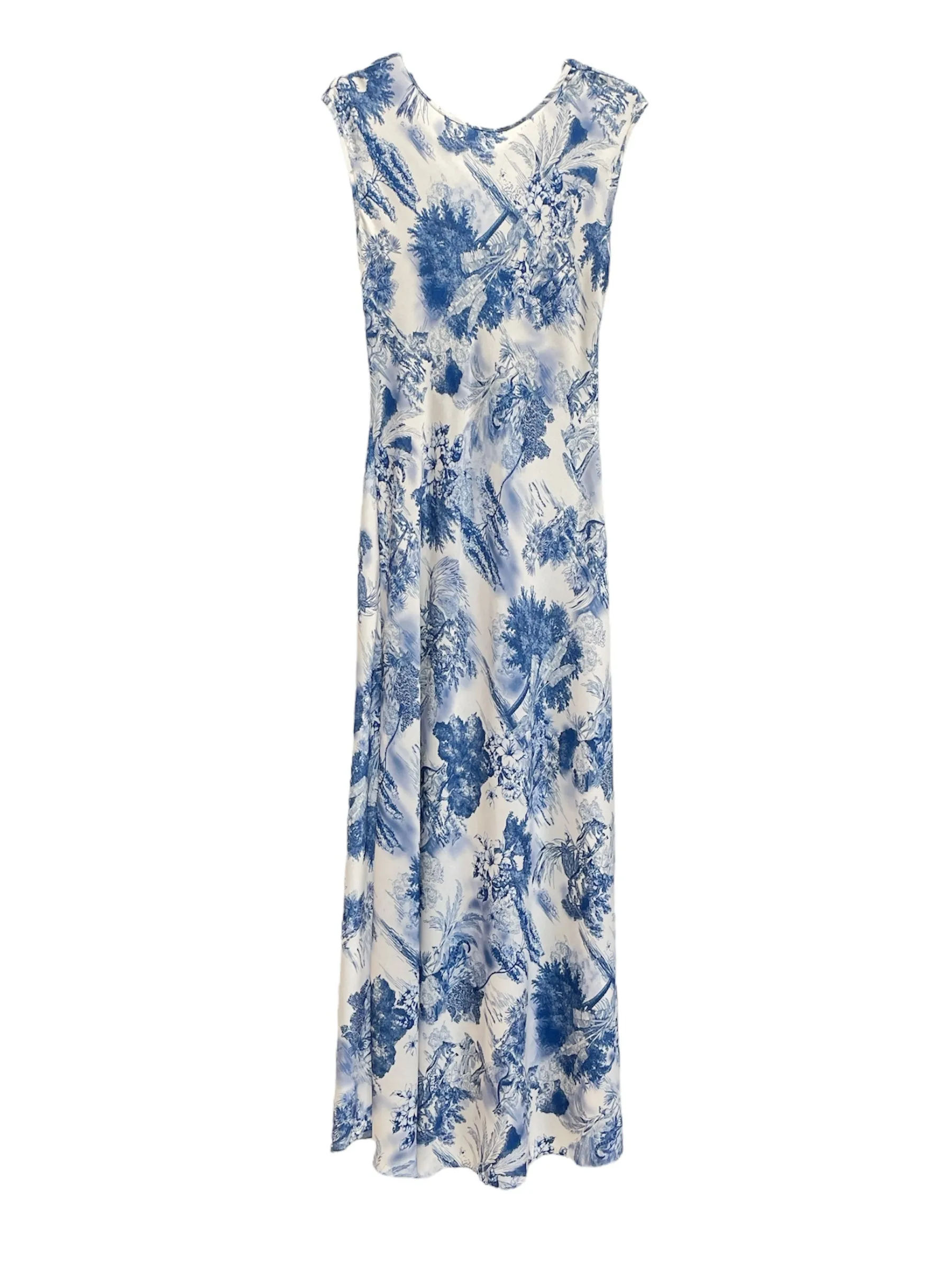 Vestito donna raso 067548 panna fiori