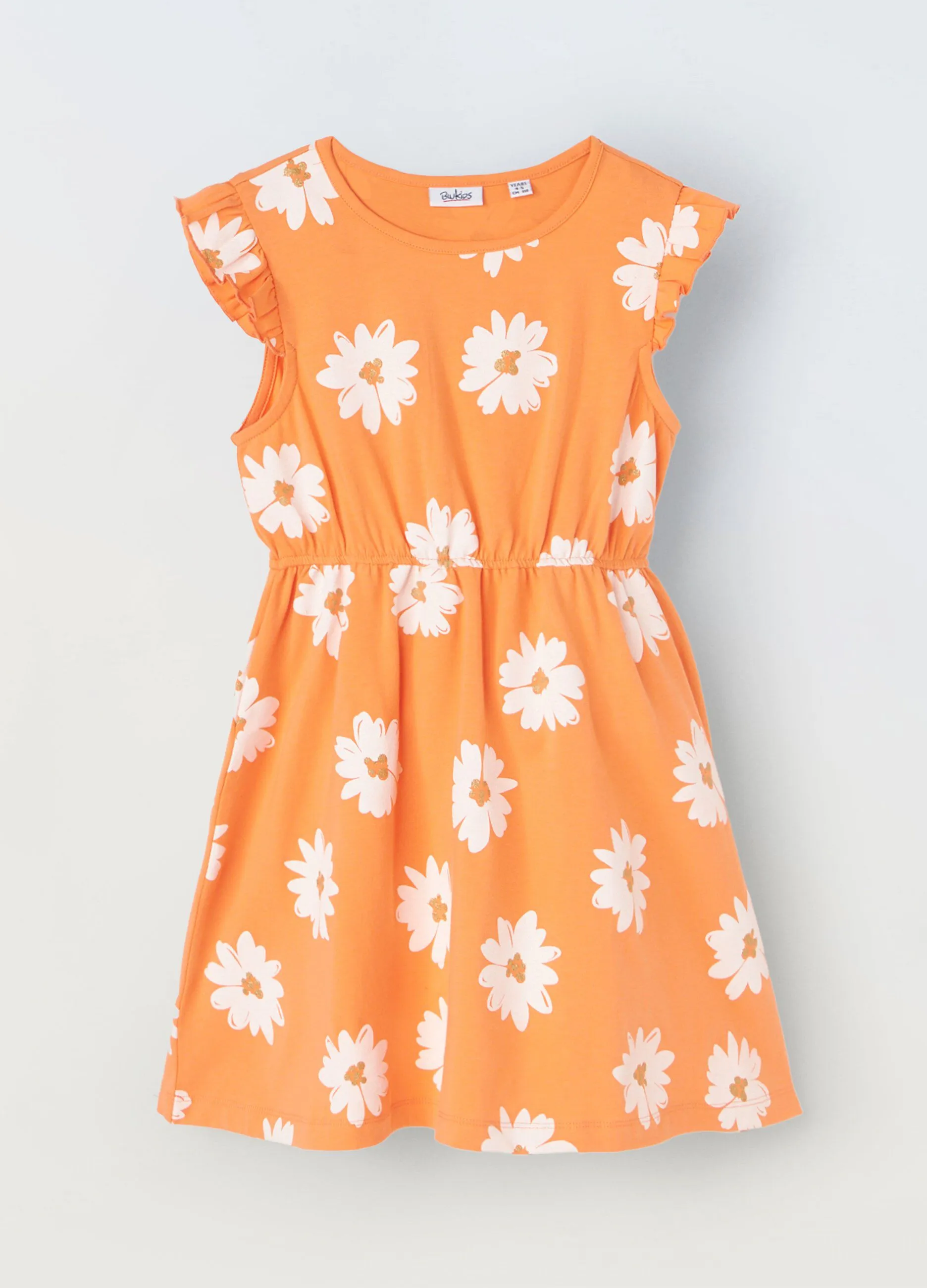 Vestito in cotone stretch a fiori bambina