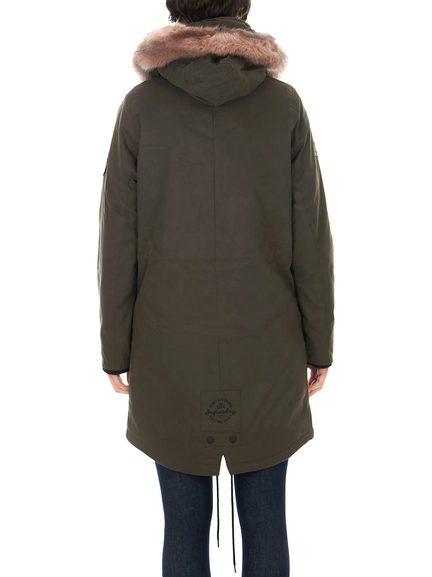 Women's military parka long model with hood
