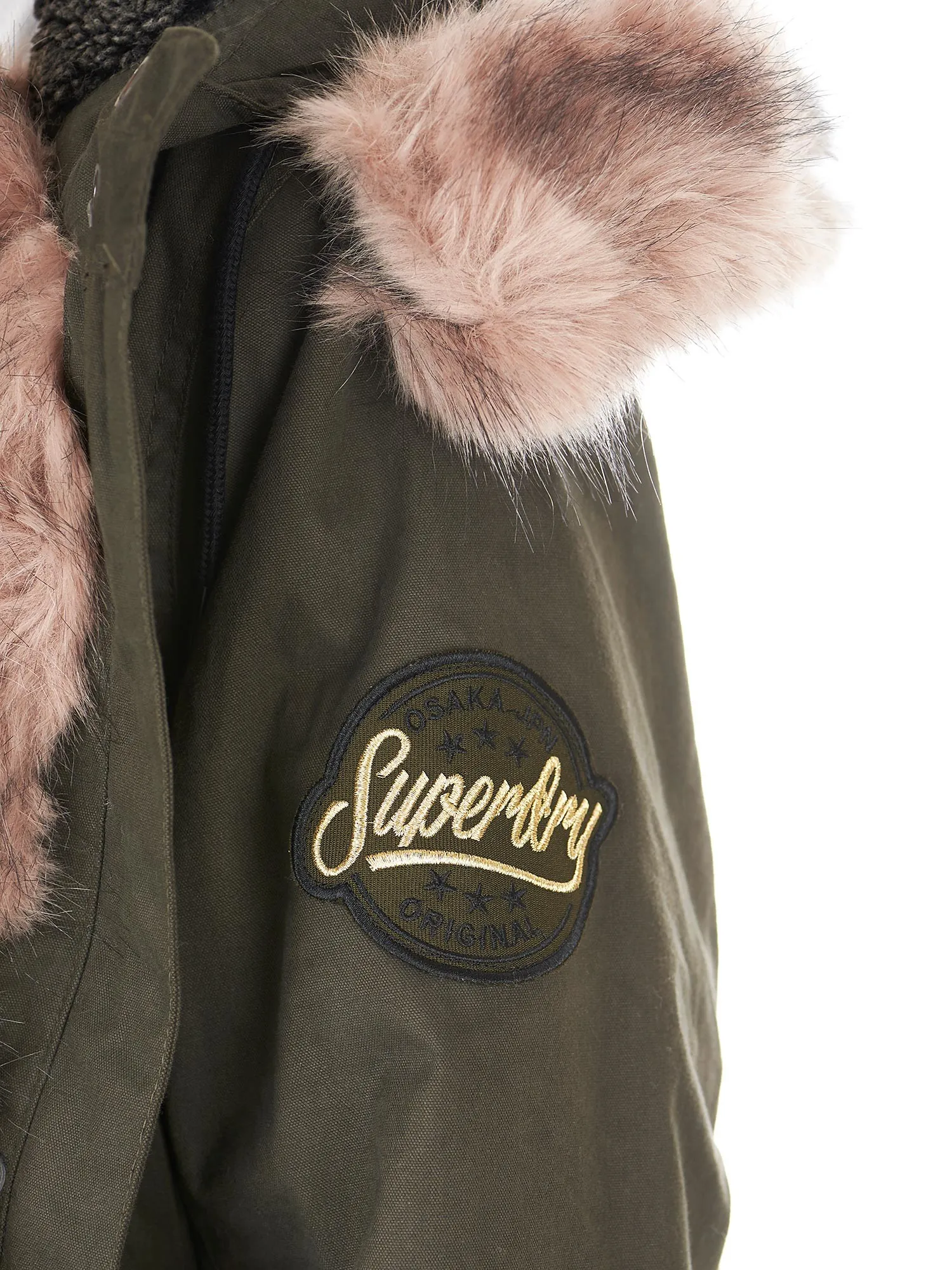 Women's military parka long model with hood