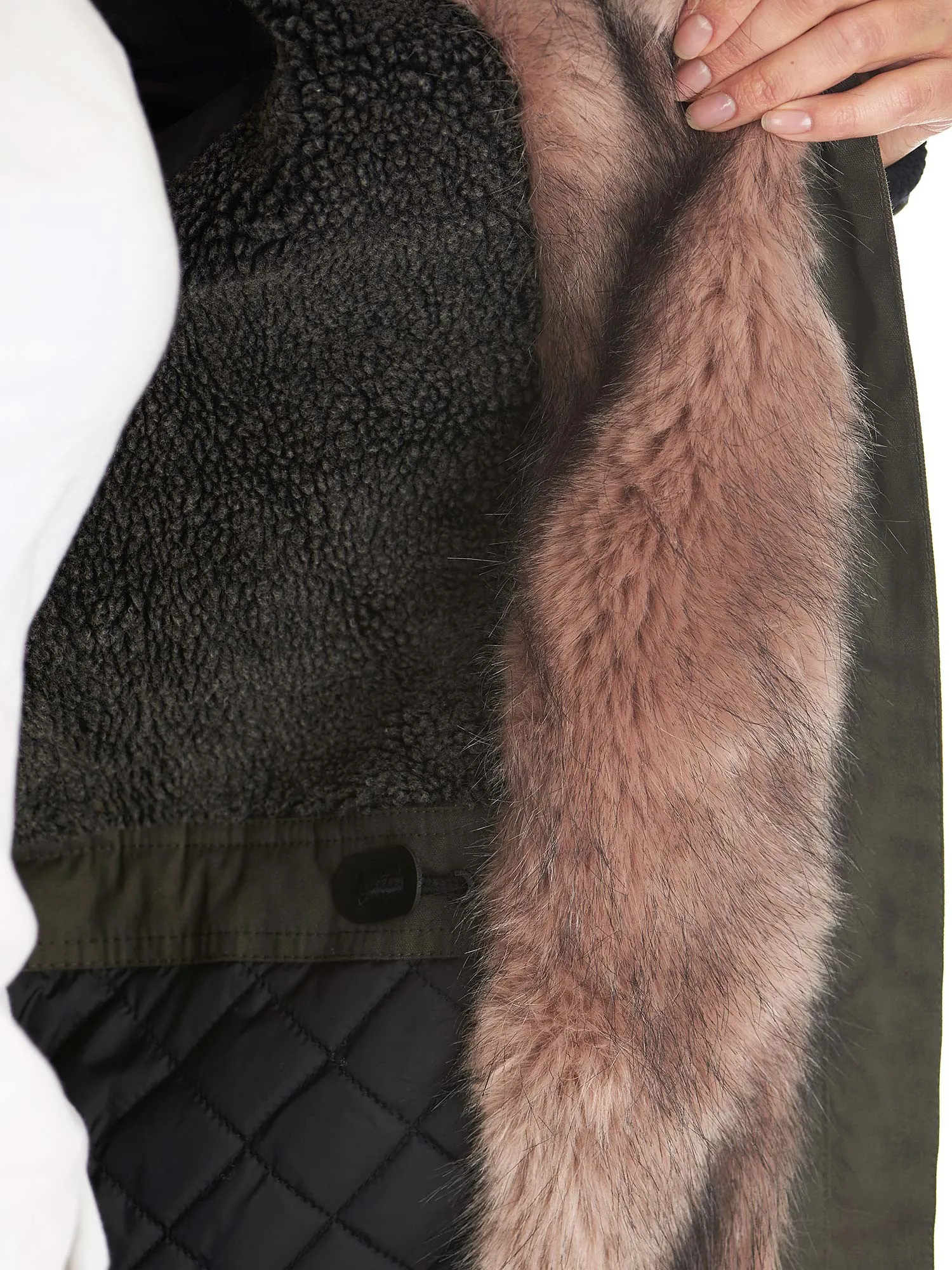 Women's military parka long model with hood